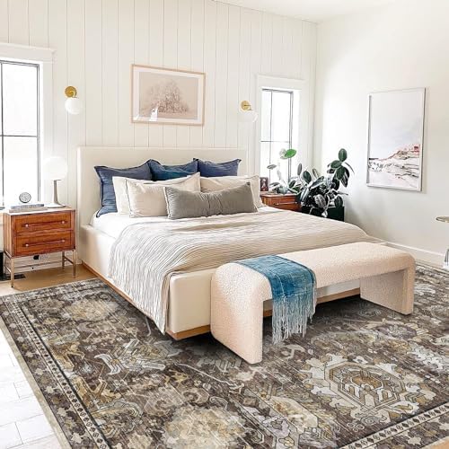 RUGSURE Washable Area Rugs - Perfect for Living Room, Bedroom, Kids Room, Nursery - Stain & Water Resistant Non-Slip, Pet & Child Friendly, Vintage Tribal Area Rugs (Ivory, 3' x 5 ') - Image 6