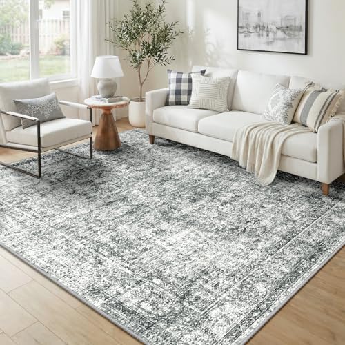 CAPALOCA 2x3 Washable Nursery Girls Low Pile Area Rug Grey - Image 7