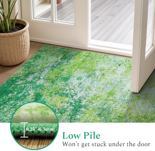 Rugflix 5x7 Green Area Rug for Living Room, Washable Colorful Abstract Rug - Image 7