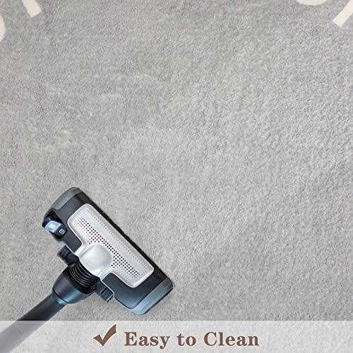 Topotdor Round ABC Area Rug,40 Inch Soft Floor Carpet,Grey - Image 6