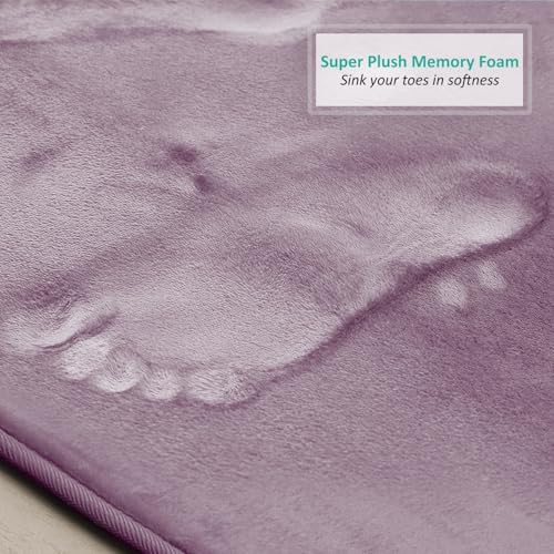 Clara Clark Bathroom Rugs, Velvet Memory Foam Bath Mat, Non-Slip Bath Rugs, Machine Wash, Dries Quickly, Ultra Soft Plush Bath Mats for Bathroom, 17 x 24, Dusty Purple - Image 7