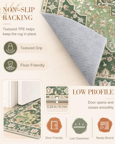 OLANLY 2'6"x14' Washable Runner Rug, Non Slip Carpet for Hallway Kitchen - Image 7