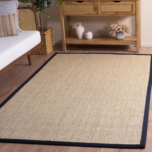 SAFAVIEH Natural Fiber Accent Rug 4x6, Sisal Textured Navy NF143N - Image 7