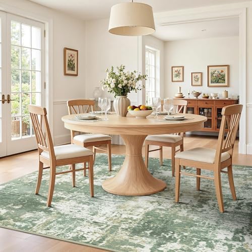 RELEANY Washable Square 8'x8' Area Rug for Living Room Light Green - Image 6