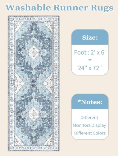 SERISSA 2x6 Washable Non Slip Boho Runner Rug for Hallway - Image 6