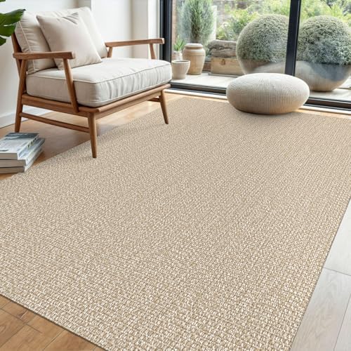 EARTHALL Washable Area Rug, Non Slip Entryway Rug, 4x6 Ft, Sand/Beige - Image 6