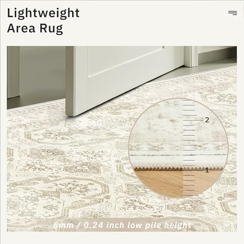 Soalmost 3x5 Rugs, Small Washable Kitchen Entryway Area Rug Beige/Brown - Image 7