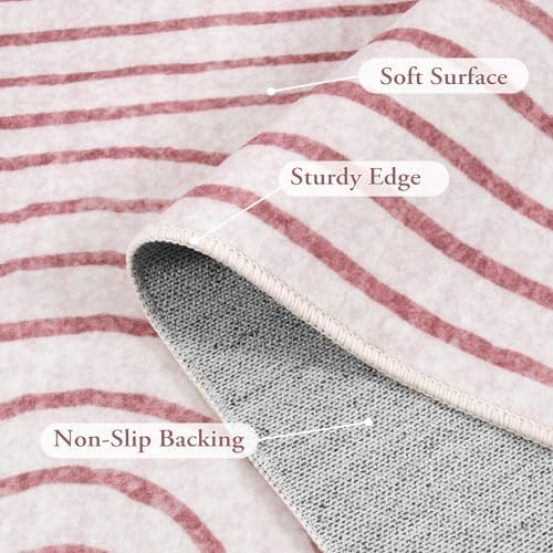 Lahome Abstract Pink Area Rugs 8x10, Soft Pink Rugs for Bedroom Girls - Image 7