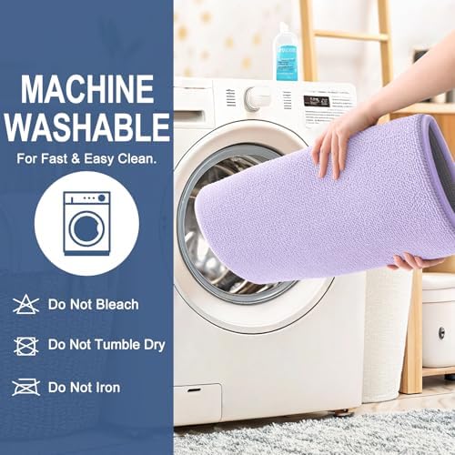 OLANLY Memory Foam Small Bathroom Rugs 24x16, Absorbent Bath Mat, Lavender - Image 6