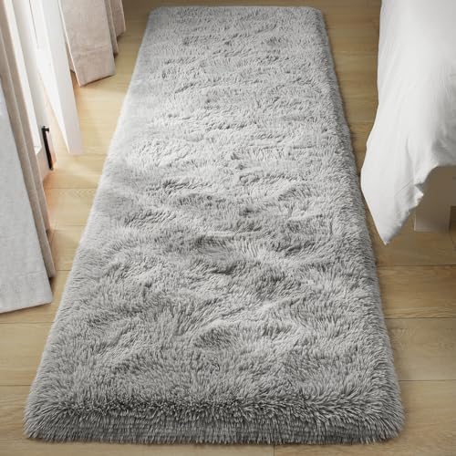 Tepook Grey Soft Runner Rugs for Bedroom 2x6 ft with Rubber Backing - Image 6