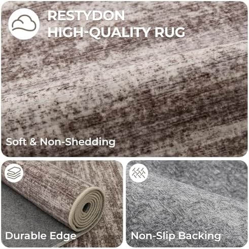 2x8 Runner Rug Non Slip,Washable Hallway Runner Rug,Brown - Image 7
