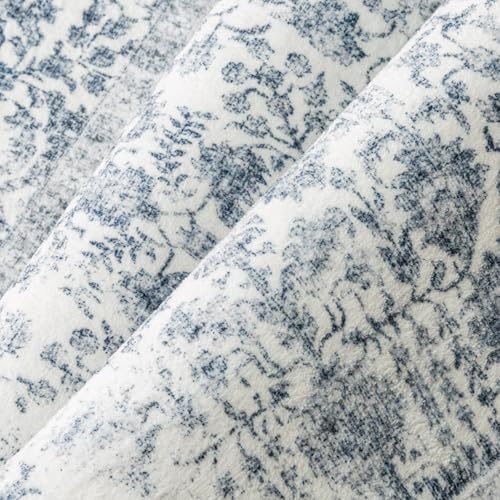 PureCozy Navy Blue Area Rug 10x12 Vintage Floral - Image 6