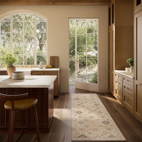 Machine Washable Hallway Runner Rug: 2'6"x8' Kitchen Rugs Stain Resistant Non Slip Low Pile Soft Carpet Runners for Hallways Indoor Entryway Kitchen Beside Bedroom Bathroom Farmhouse - Image 7