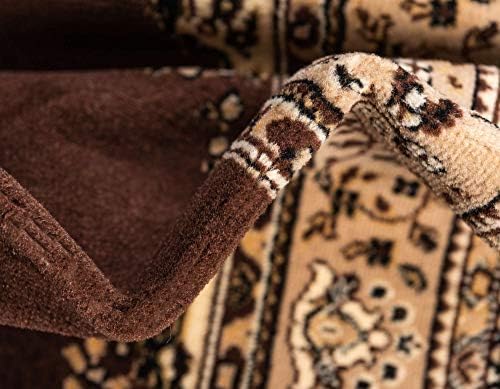 Unique Loom Reza Collection Traditional Persian Style Area Rug, 2 ft 2 in x 8 ft 2 in, Brown/Ivory - Image 6