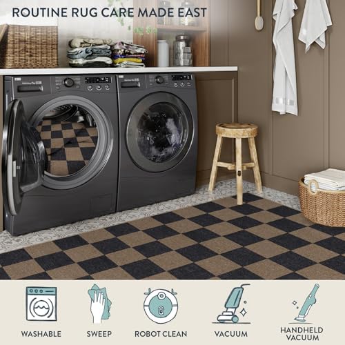 Lahome Checkered Easy Jute 3x5 Outdoor Rug, Washable Rugs for Entryway - Image 6