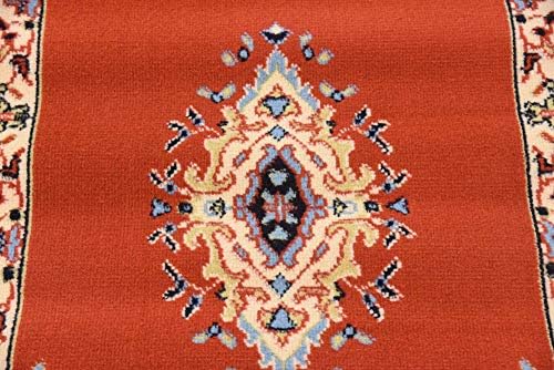Unique Loom Reza Collection Traditional Persian Style Area Rug, 2 ft 2 in x 8 ft 2 in, Terracotta/Ivory - Image 6