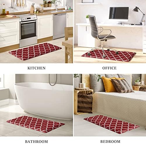 WISELIFE Kitchen Runner Rugs Anti-Fatigue mats, 17.3" x 39", 4/5 Inch, Red - Image 7