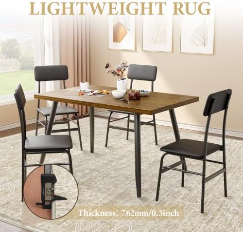 Area Rug Living Room Rugs 8x10 - Large Soft Boho Geometric Rug, Non-Slip Foldable Washable Rugs Non Shedding Morden Indoor Floor Carpet for Living Bedroom Office Dining Room (Moroccan Beige, 8'x10') - Image 6