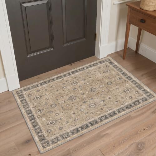 Bavni 2X5 Washable Hallway Runner Rug, Boho Floral Non Slip - Image 7