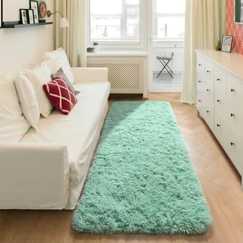 Sage Green Runner Rugs for Bedroom Living Room, Fluffy 2x6 Bedside Area Rug - Image 6