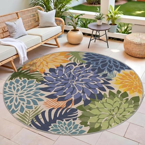 Arenarug Outdoor Rug Waterproof, Washable Patio Rug for Deck, 6x6, Green - Image 6