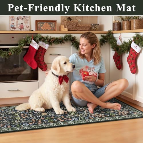 Yamaziot Boho Anti Fatigue Kitchen Rug 24"x 71" Black, Non-Slip Kitchen Mat - Image 7