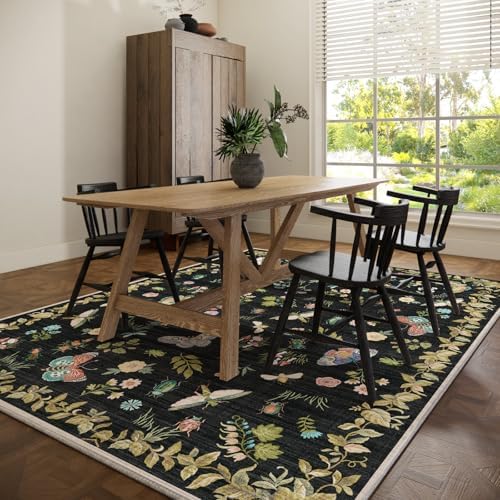 Washable Area Rug for Living Room: 8x10 Area Rugs Vintage Rugs Stain Resistant Non Slip Low Pile Lightweight Soft Carpet for Bedroom Kitchen Dining Room Nursery Kids Room Farmhouse Home Office - Image 6