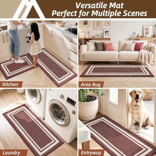 COSY HOMEER Kitchen Rugs Sets of 2 Non-Slip Washable,20"x30"+20"x48" - Image 6