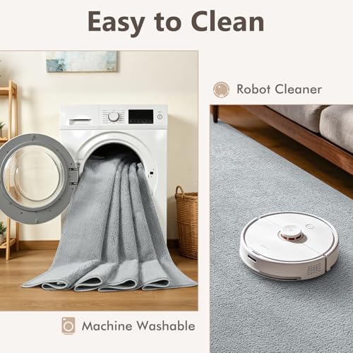 2x6 Light Grey Solid Runner Rug Washable Non-Slip for Kitchen Hallway - Image 6