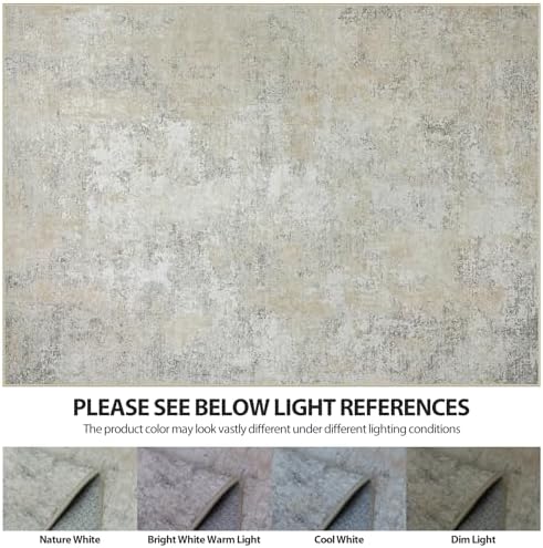 8x10 Area Rugs for Living Room Washable Bedroom Dining Room Beige Grey - Image 7