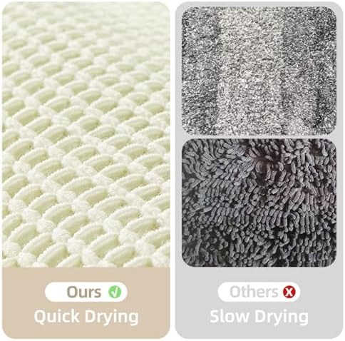 TYUU Cream White Waffle Runner Rug Bathroom, Long Boho Bath Mat, 60x24 - Image 6