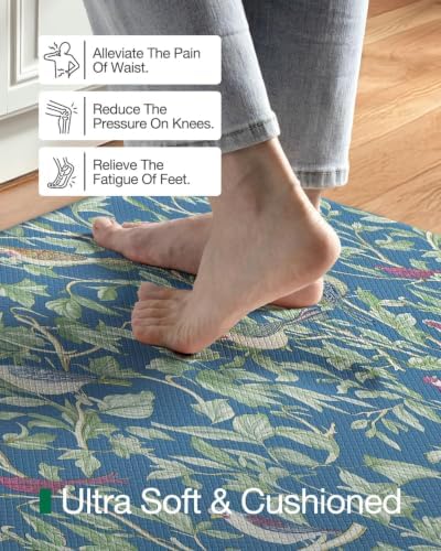 LUMI Kitchen Mats for Floor Set of 2 Cushioned Anti Fatigue, 17x30+17x59 - Image 6