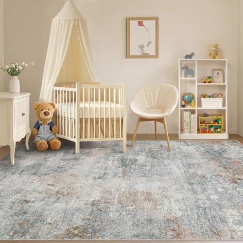 Tortania Area Rug Living Room Rugs - 10x14 Washable Large Soft Neutral Boho Moroccan Bohemian Farmhouse Rug Indoor Floor Carpet for Bedroom Under Dining Table Home Office Decor - Grey Brown - Image 7