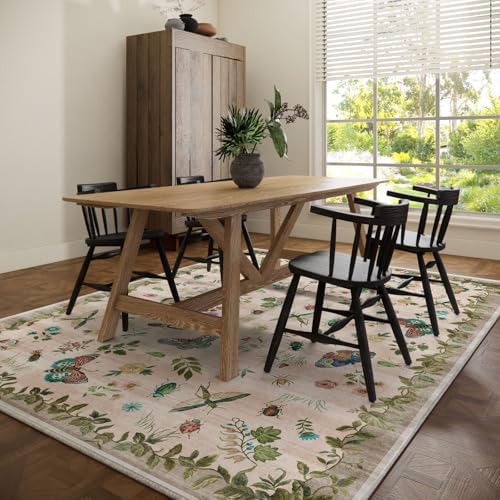 Machine Washable Rugs for Living Room: 6x9 Area Rugs Bedroom Rug Stain Resistant Non Slip Low Pile Soft Lightweight Carpet for Kitchen Dining Room Nursery Kids Room Home Office Farmhouse - Image 6