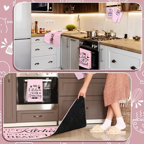 Fourluoo 10 Pcs Pink Kitchen Decor and Accessories Set - Image 6