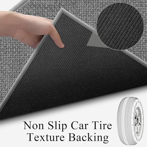 GOYLSER 12ft Hallway Runner Rugs Non Skid Washable, Absorbent Jute Kitchen Sink Rug Floor Runner Non Skid, Grey Long Laundry Room Rug Runner Mat - Image 6
