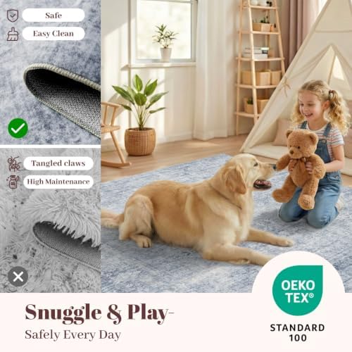 Homemate Washable Rug 10x14 Area Rugs - Vintage Rugs for Living Room - Image 6