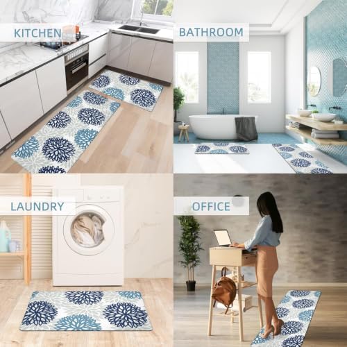 Kitchen Mats Set of 2 Cushioned Anti Fatigue Kitchen Rugs Non Slip Waterproof Kitchen Runner Memory Foam Kitchen Floor Mat Comfort Standing Mat for Sink,Office,Laundry,17.3 x 28 inch + 17.3 x 47 inch - Image 6