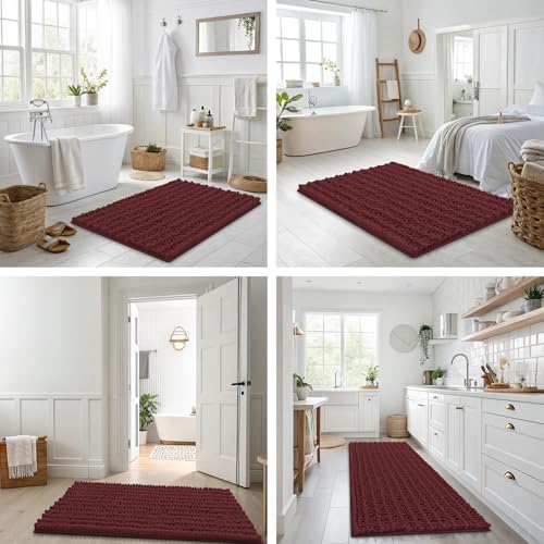 Smiry Bathroom Rugs 59X24, Extra Soft Rubber Backing Chenille Bath Mats - Image 7