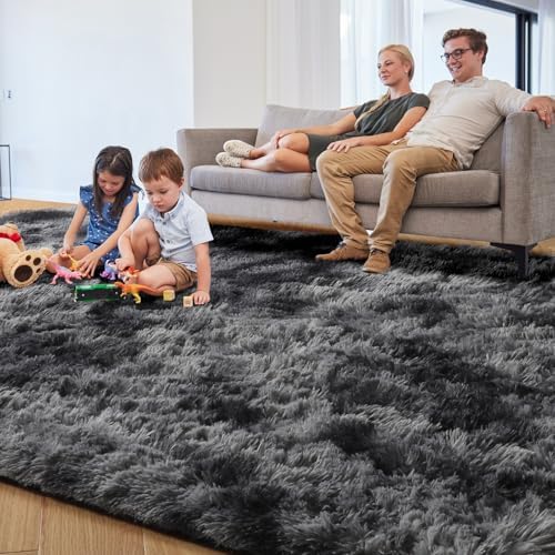 PAGISOFE Area Rugs 9x12 Living Room,Large Dark Grey Shag Rugs for Bedroom, Extra Large Thick Gray Fluffy Nursery Carpet Boys Girls Dorm Rugs for Kids Room Home Decor Aesthetic,Playroom Classroom Men - Image 7