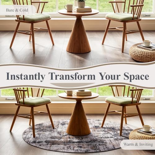 Sasttie 6ft Round Area Rug, Modern Abstract Circle Carpet, Black & Brown - Image 6