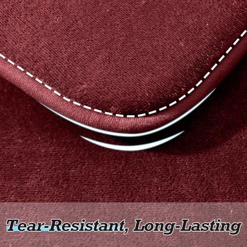 HUXMEYSON Bathroom Rugs Sets 3 Piece, Non-Slip & Quick Dry Bath Mat Set, Ultra Soft Velvet Bath Rugs for Bathroom, Toilet and Shower Floor, Red - Image 7