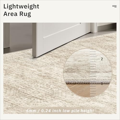 Soalmost Washable Kitchen Runner Rug 3x8 Hallway Entry Rugs Non-Slip, Beige - Image 7