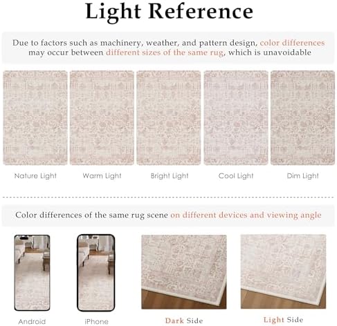 PureCozy Pink Area Rug 8x10 Vintage Floral - Image 6