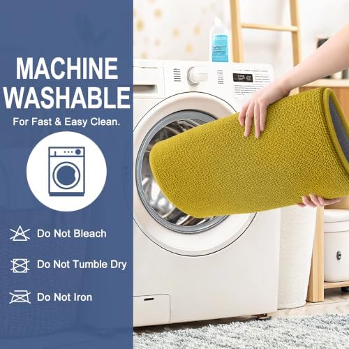 OLANLY Memory Foam Small Bathroom Rugs 24x16, Absorbent Mat, Deep Mustard - Image 6
