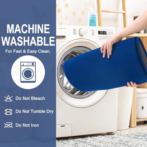 OLANLY Thick Memory Foam Bathroom Rug 36x24, Absorbent Bath Mat, Royal Blue - Image 6