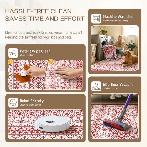 Christmas Red Kitchen Runner Rug Set of 3 - Image 6
