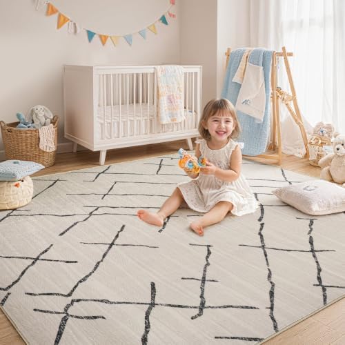 kakania Washable 8x10 Area Rug for Living Room: Boho Geometry Home Decor - Image 7
