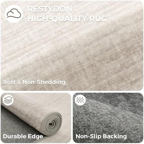 2x12 Runner Rug Non Slip,Washable Hallway Runner Rug,Beige - Image 7