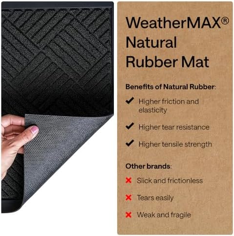 GORILLA GRIP WeatherMAX Door Mat, Indoor Outdoor Use, 29x17, Black Diamond - Image 6